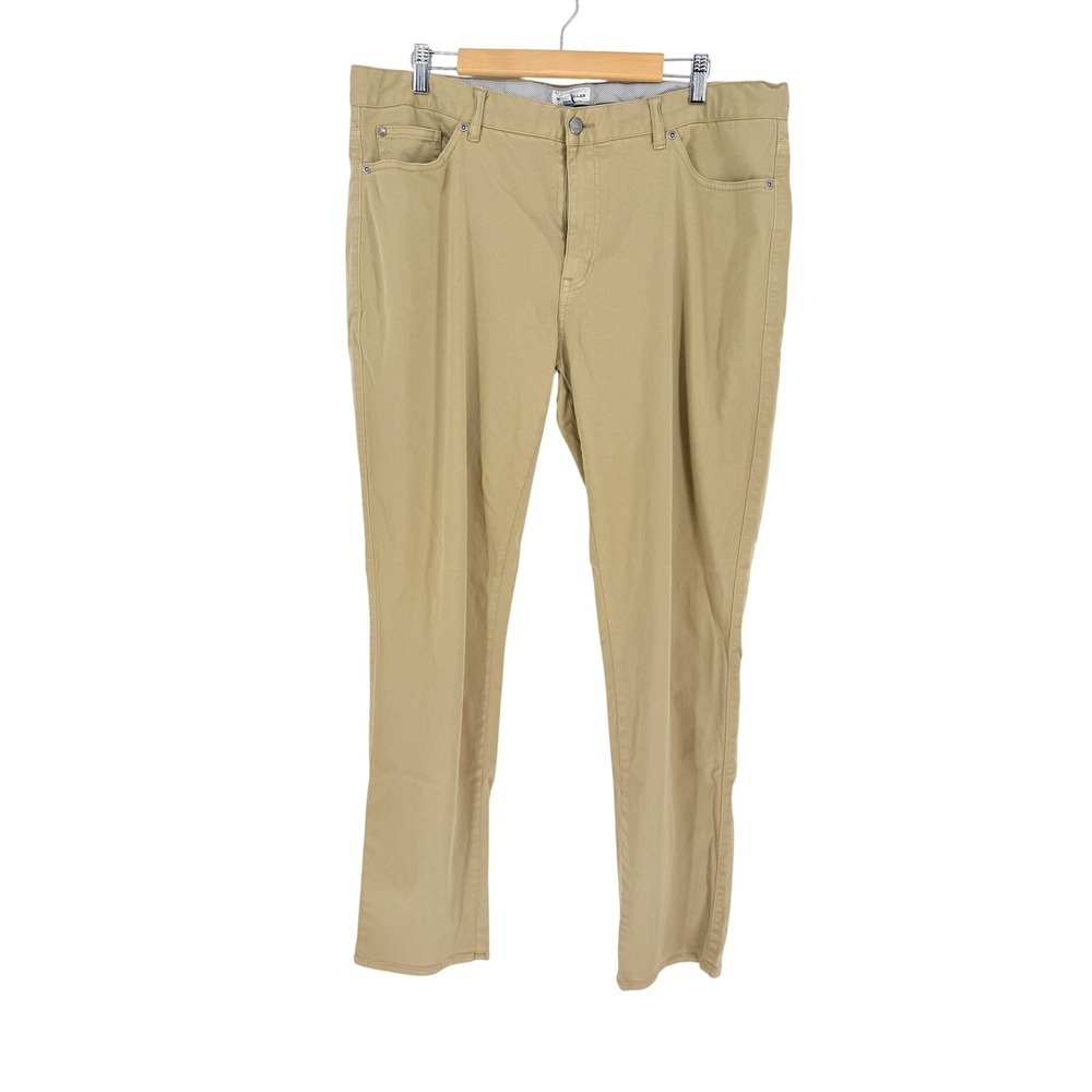 Peter Millar Tan Khaki 5-Pocket Straight Leg Pants Mens 40 Cotton Modal Stretch